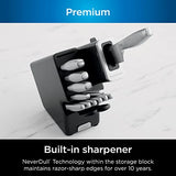 Ninja K62014 Foodi NeverDull Premium 14-Piece German Stainless Steel Knife System with Built-in Sharpener, Stainless Steel/Black