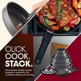 T-fal Ingenio Nonstick Cookware Set 14 Piece Induction Oven Broiler Safe 500F Cookware, Pots and Pans, Oven, Broil, Dishwasher Safe, Smoke Grey