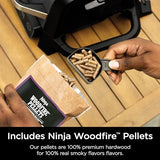 Ninja OG751BRN Woodfire Pro Outdoor Grill & Smoker with Built-In Thermometer, 7-in-1 Master Grill, BBQ Smoker, Air Fryer, Bake, Roast, Dehydrate, Broil, Ninja Woodfire Pellets, Portable,Electric, Grey