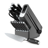 Ninja K32017 Foodi NeverDull Premium Knife System, 17 Piece Knife Block Set with Built-in Sharpener, German Stainless Steel Knives, Black